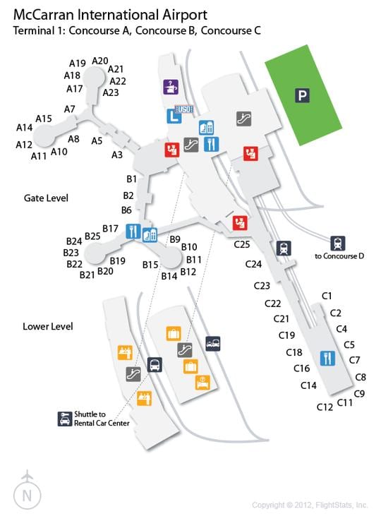 แผนที่ของลาสเวกัสนามบิน
