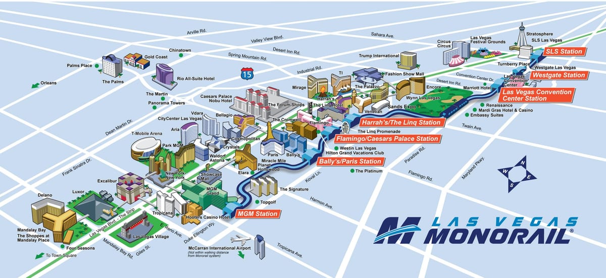 monorail สเวกัสบนแผนที่