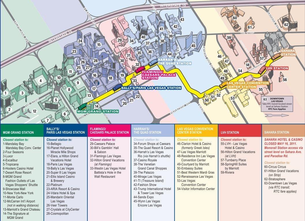 monorail แผนที่ลาสเวกัส