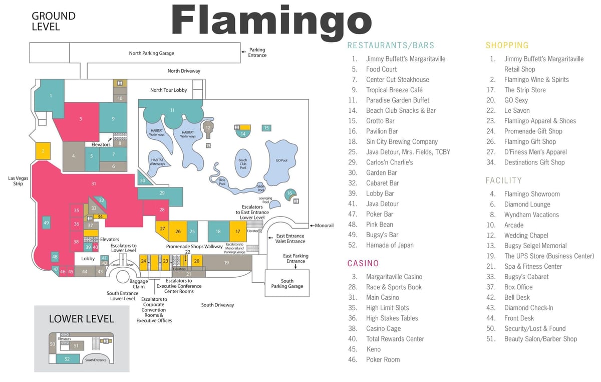 แผนที่ของ Flamingo ลาสเวกัส