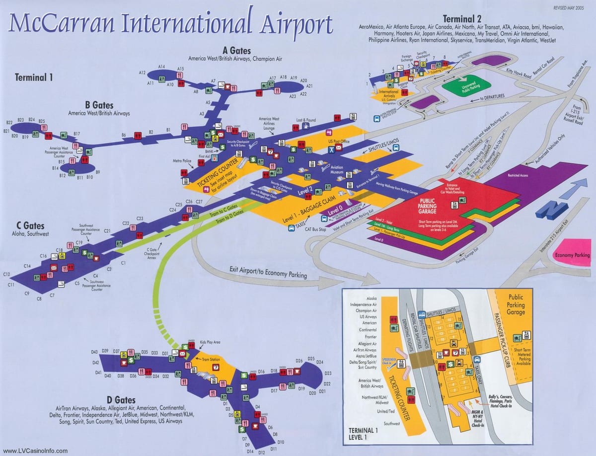 แผนที่ของ McCarran สนามบิน