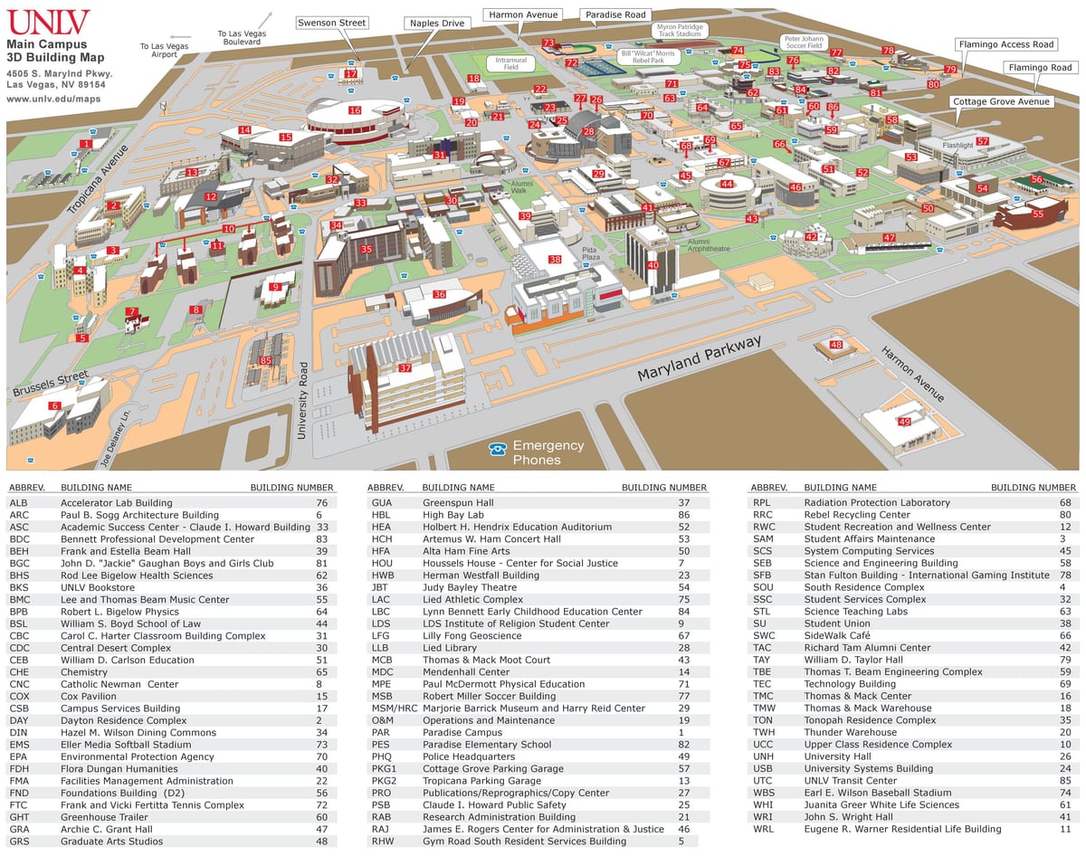 แผนที่ของ UNLV