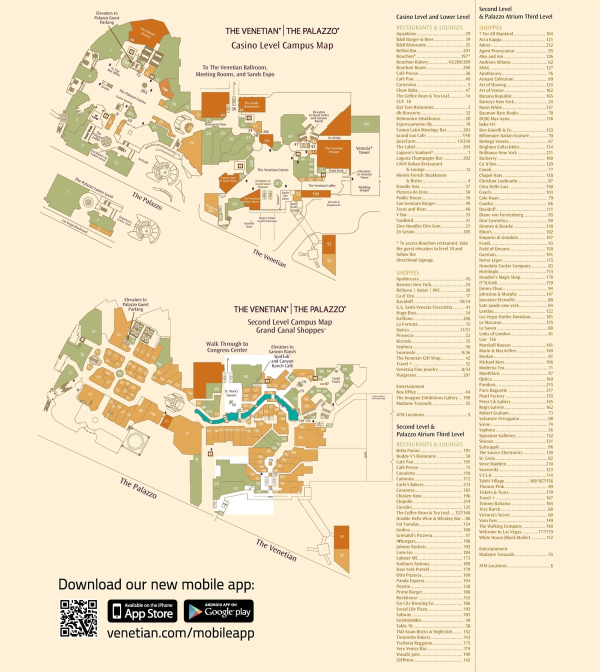 แผนที่ของ Venetian ลาสเวกัส