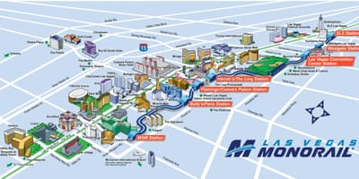 Monorail สเวกัสบนแผนที่