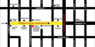 แผนที่ของลาสเวกัส Fremont ถนน